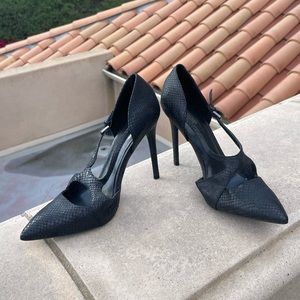 Black Zara Snakeskin Heels